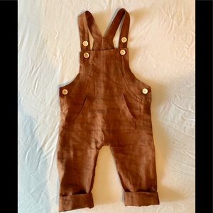Linen Rust overalls